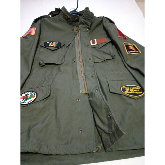 Vietnam Era Memorial Cold Weather Field Coat Large Patches Alpha Industries - Picture 4 of 14